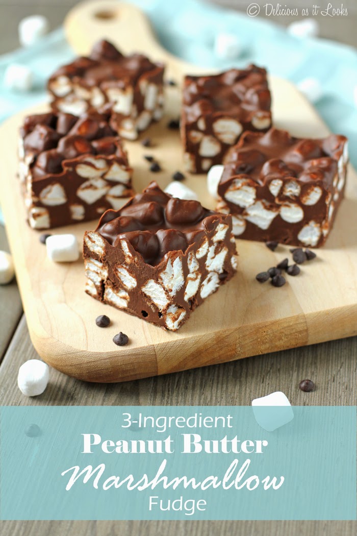 Delicious as it Looks Three Ingredient Peanut Butter Marshmallow Fudge