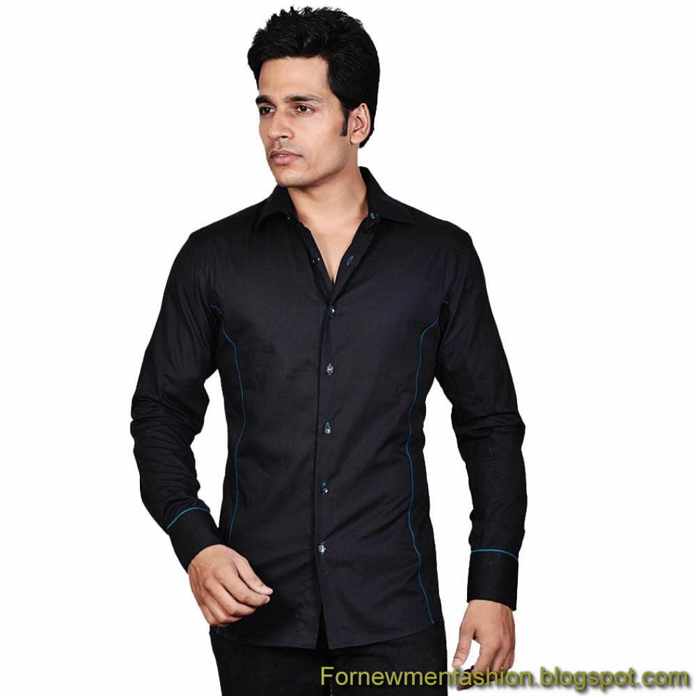 Black Color Shirts Trend For New Men Fashion