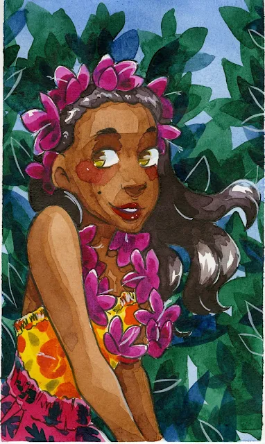 illustration painted with Prima Marketing Watercolor Confections Tropicals