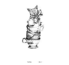 11-Tea-Party-Chris-R-Detailed-Drawings-Involving-Animals-www-designstack-co