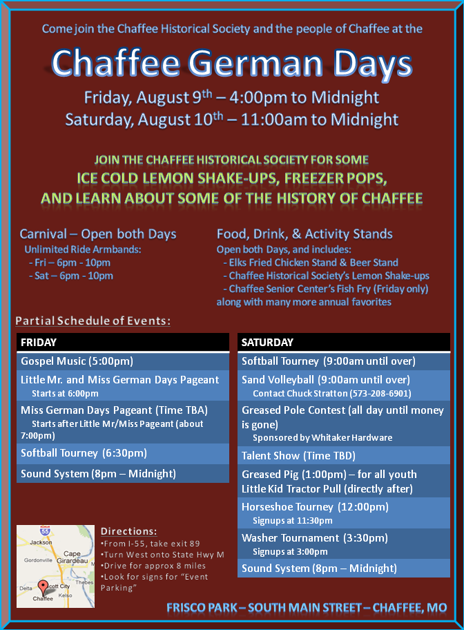 Chaffee Historical Society 2013 Chaffee German Days