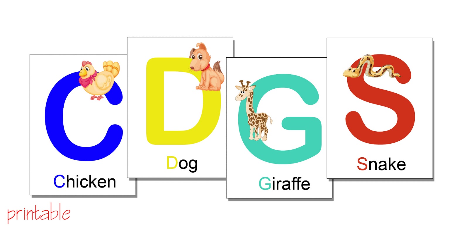 Printables Alphabet Flash Cards With Animals Printable PDF