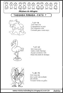 Tabuada rimada Tabuada rimada e ilustrada fato 7