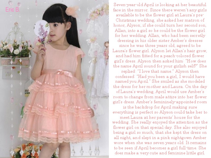 Eric's Transgender Captions Flower Girl April