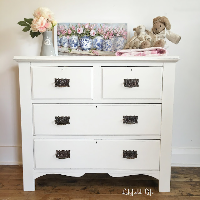 vintage white drawers chest Lilyfield Life