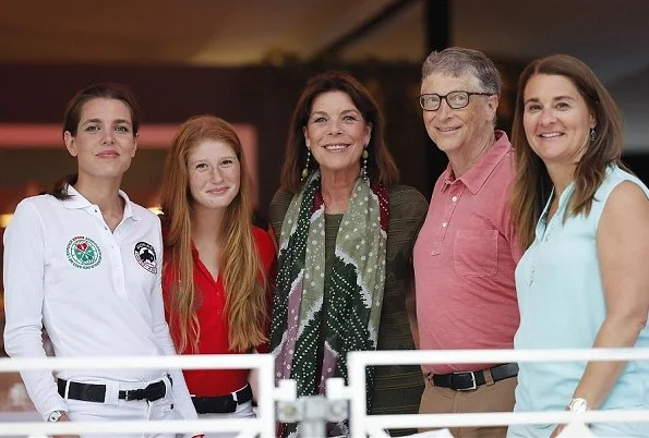 Princess Caroline of Hanover, Charlotte Casiraghi, Bill Gates and Melinda Gates attended the International of Monaco horse jumping competition