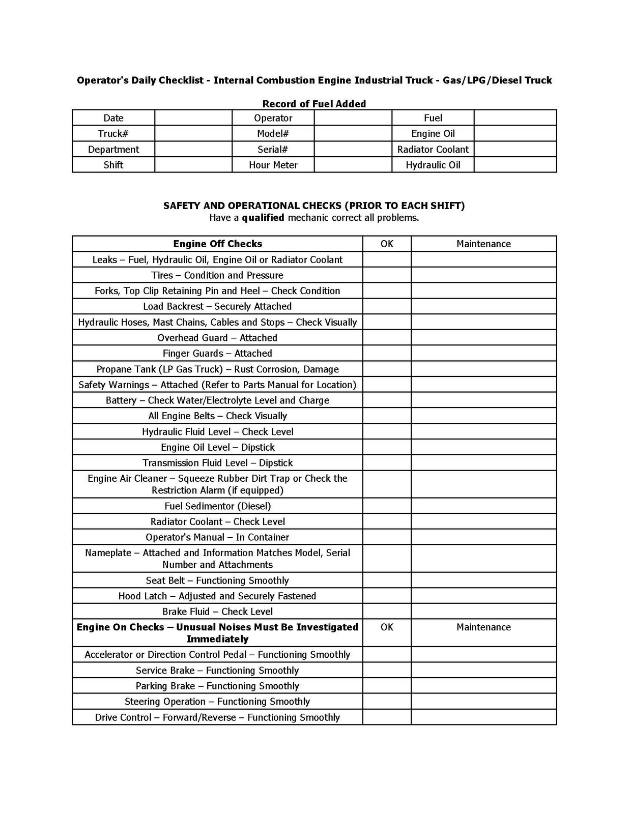 Forklift Safety Performing Daily Safety Inspections Forklift News