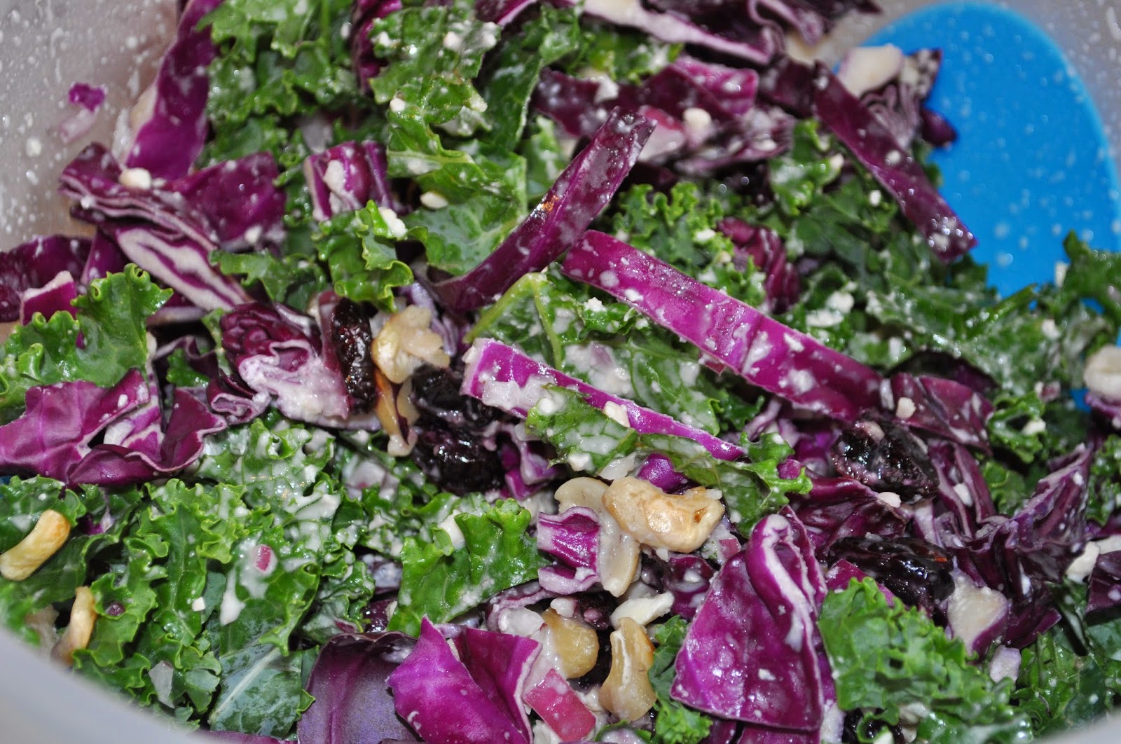 Life in my Kitchen...and beyond 1,264 Kale and Cabbage Salad with Creamy Honey Mustard Dressing
