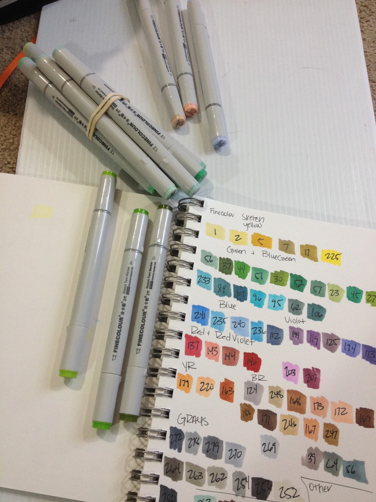 Sanrio x Ohuhu Illustration Marker Pens Brush Type 48 Colors JAPAN