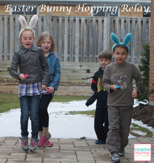 Easter Bunny Hopping Relay - Easter Party Activity for kids
