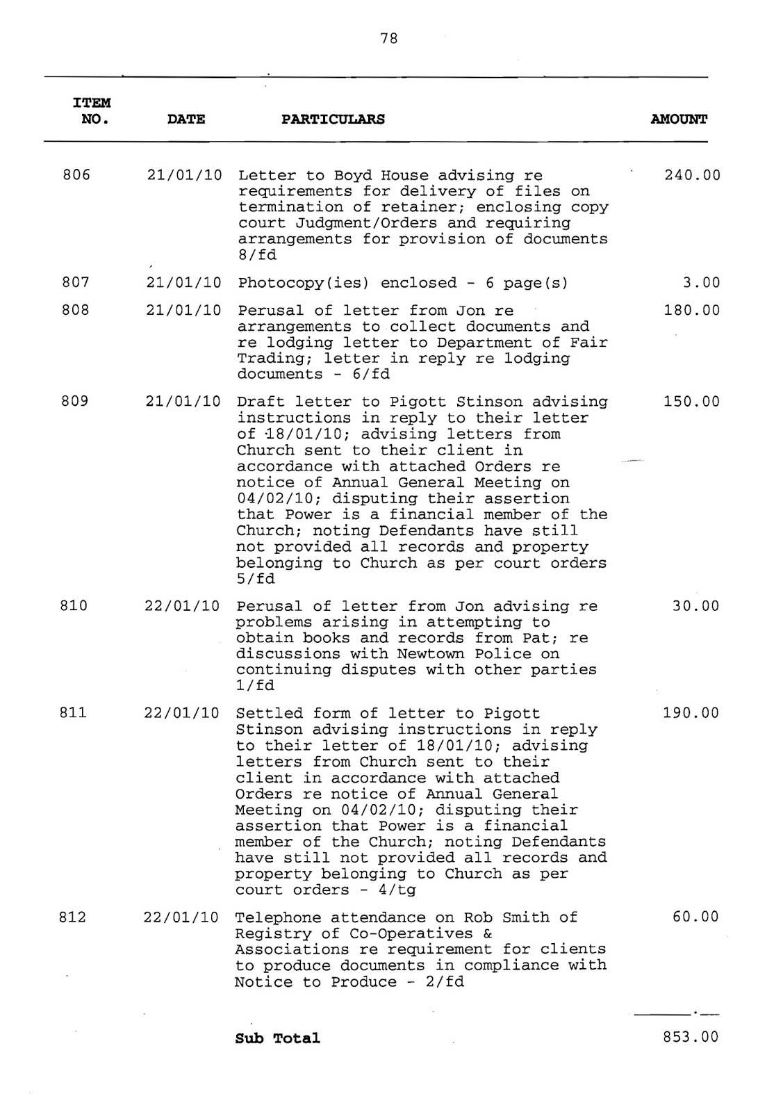 Filed Application for Assessment of Solicitor/Client Costs