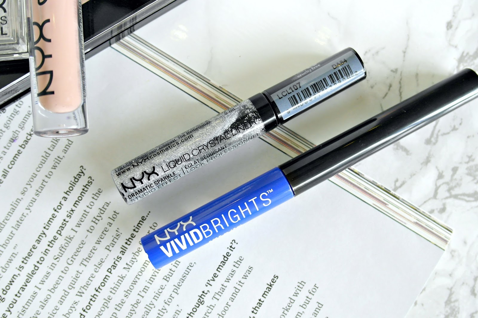 NYX Vivid Brights eyeliner and Crystal Eyeliner NYX Vivid Brights eyeliner and Crystal Eyeliner