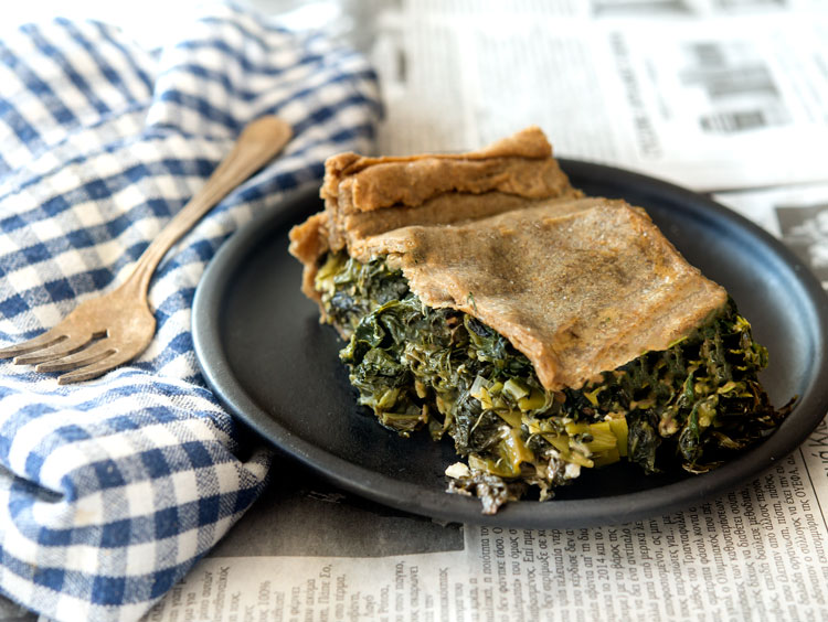 Ikarian Mixed Greens Longevity Pie WILD GREENS & SARDINES