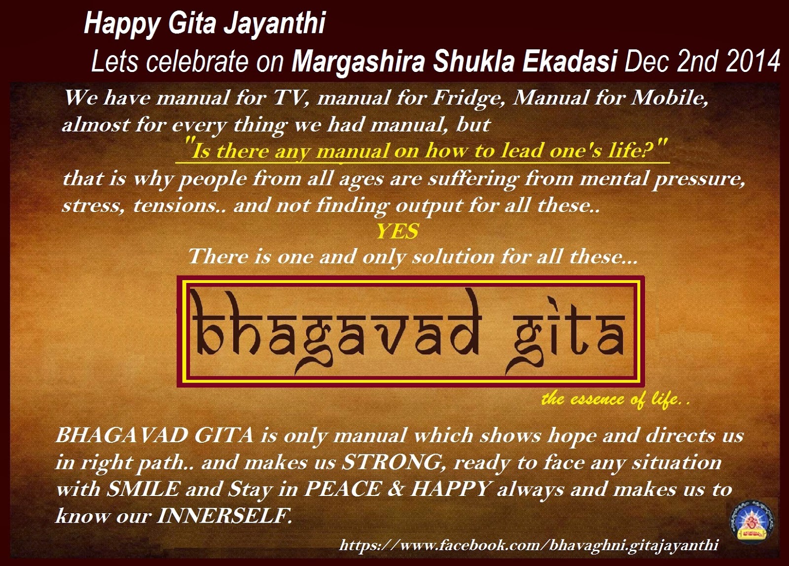 Bhavaghni Marmayoga Vidyalayam: Gita Jayanti Greetings ~ Happy Gita Jayanti Bhavaghni Marmayoga Vidyalayam: Gita Jayanti Greetings ~ Happy Gita Jayanti