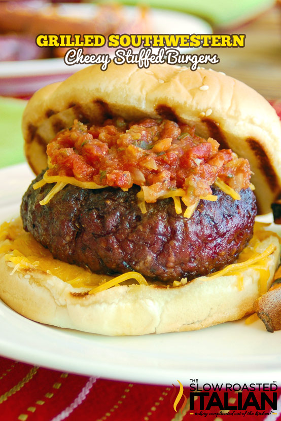 titled image: grilled cheese stuffed tex mex burgers