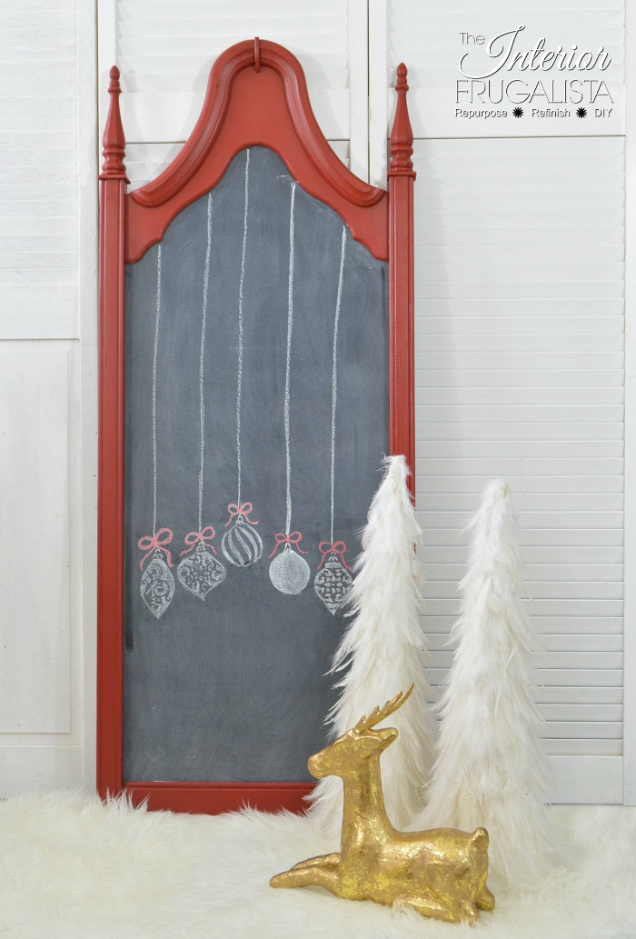 Holiday DIY Chalkboard Painted Festive Red