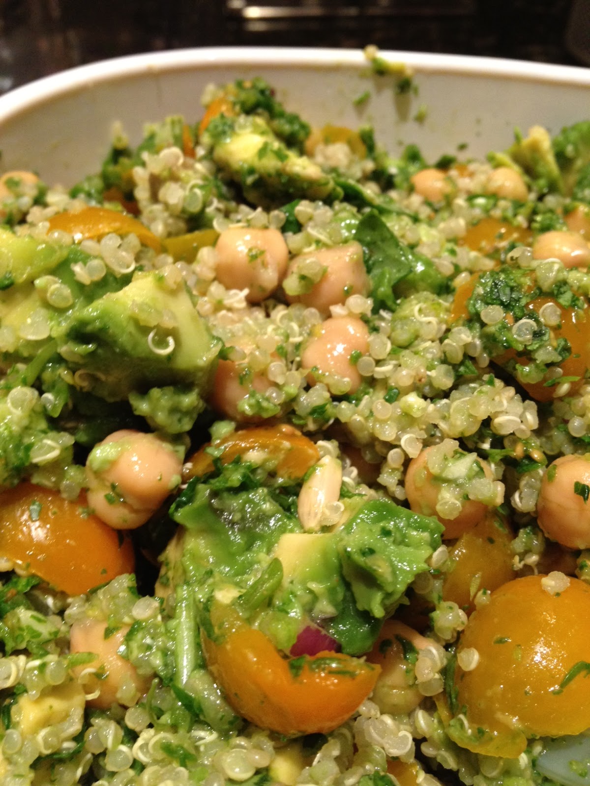 The Candice Vedas Quinoa, Spinach, Tomato, Avocado, and Chickpea Salad