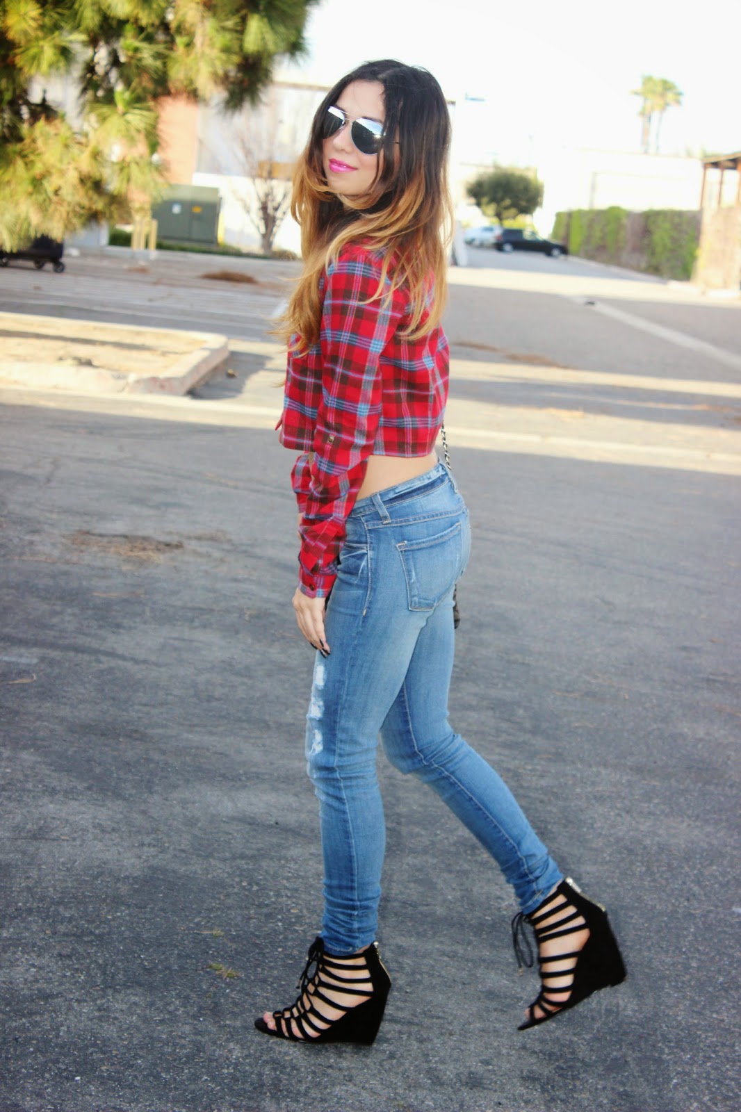 Flannel crop top and jeans!!! | Fashion by Vicky