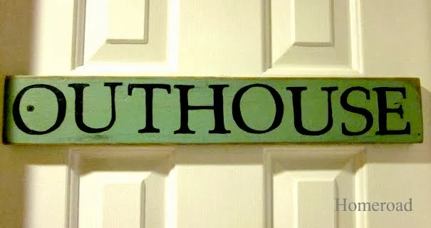 outhouse sign on door