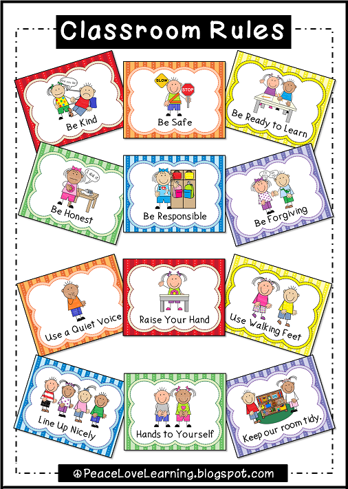 Adorable Classroom Rules Posters with pictures that really illustrate expectations.