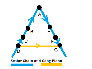 scalar chain and Gang Plank : Chapter 2. Principles Of Management | Business Studies | CBSE Class XII (12th)  | Questions & Answers