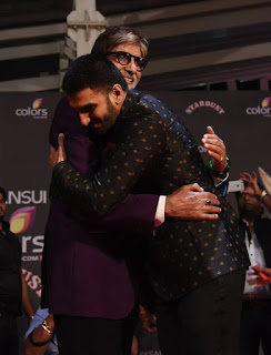 Ranveer and Amitabh Bachhan at Colors Stardust award