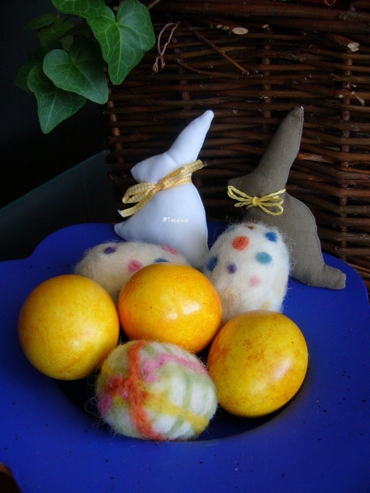 Tebasiles Kitchen Turmeric Coloured Easter Eggs