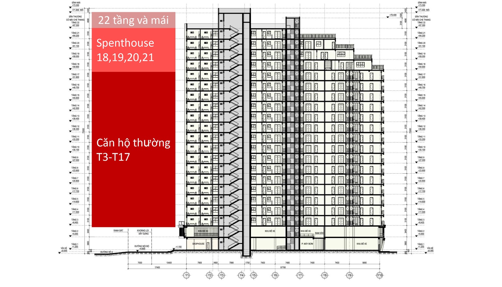 Bản vẽ thiết kế chiều cao dự án Conic Riverside