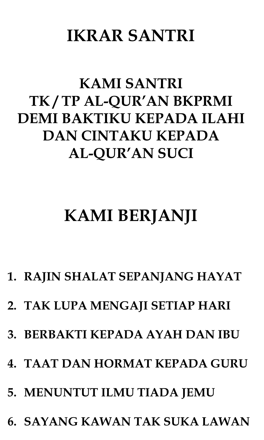 IKRAR SANTRI - FESTIVAL ANAK SHALEH INDONESIA KOTA MALANG
