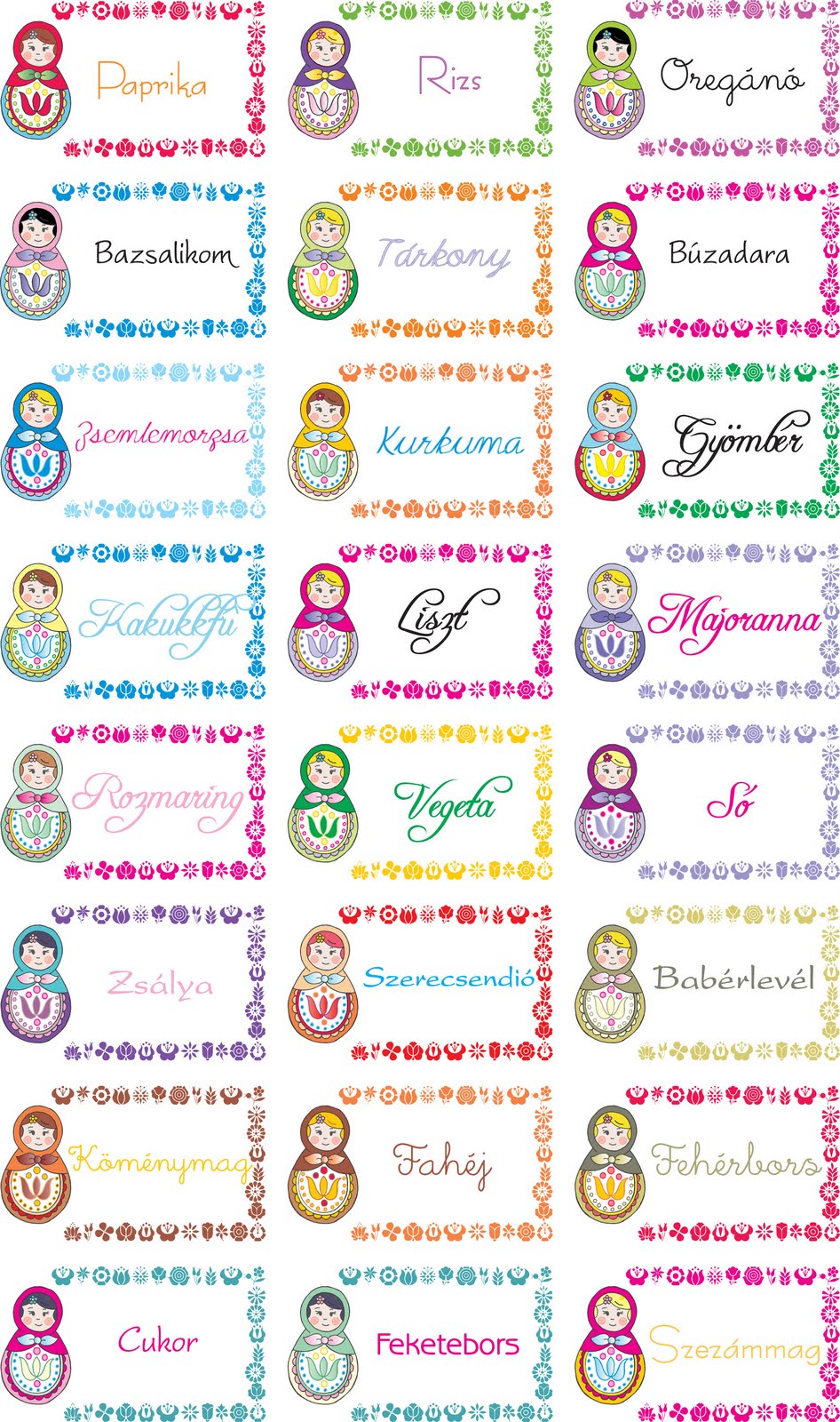 arszi: Fűszer matrica