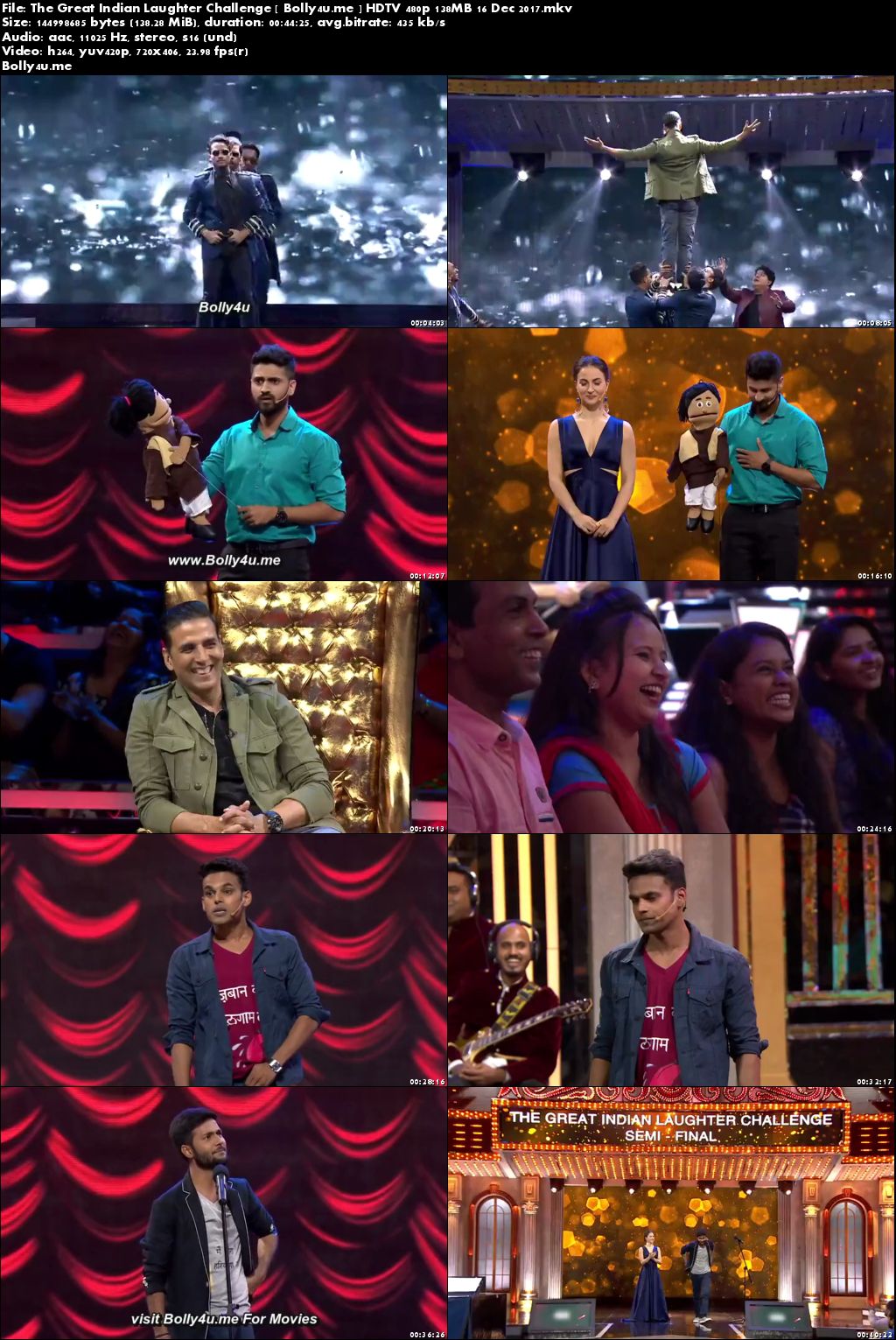 The Great Indian Laughter Challenge HDTV 480p 140MB 16 Dec 2017 Download