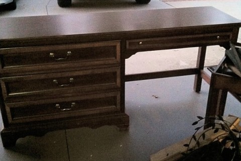 http://www.hellolifeonline.com, Craigslist, desk, blue, diy, thomasville, furniture