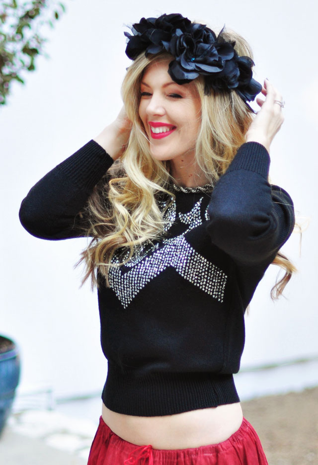 Pretty in Punk, DIY Black Flower Head Crown