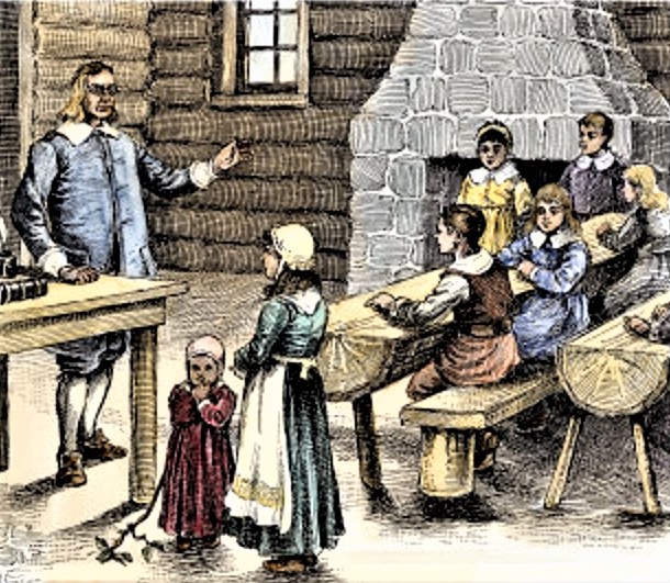 Women in 17C British Colonial America 1642 Education Massachusetts