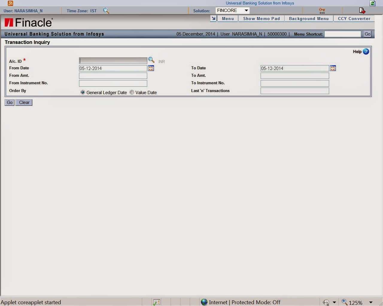 Account ledger inquiry - POFINACLEGUIDE
