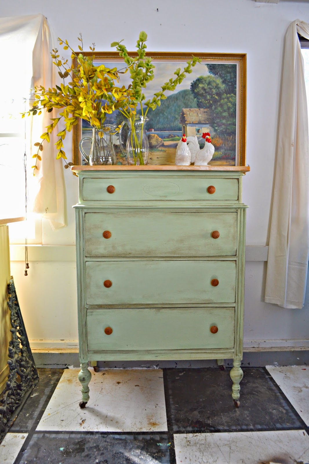 Heir and Space An Antique Tall Dresser in Mint