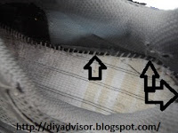 Be careful not to cut the stiches Cut just above the sole stiches