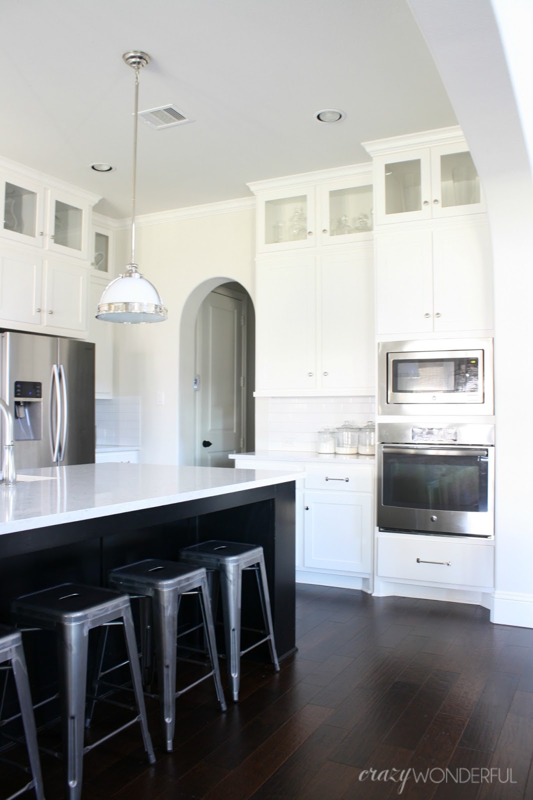 our kitchen installing glass uppers Crazy Wonderful