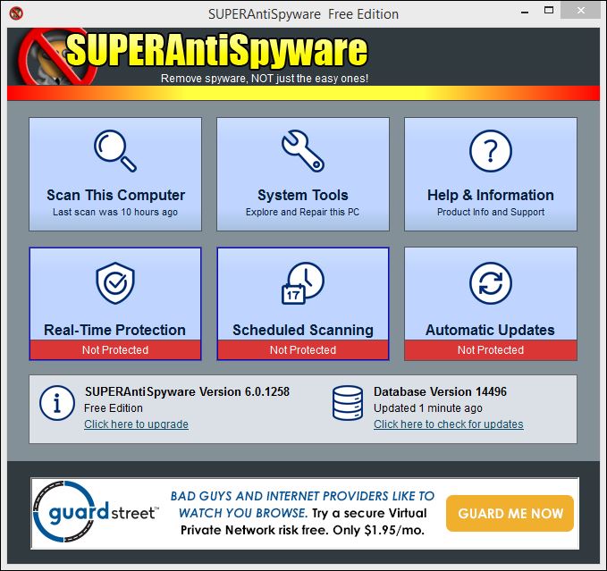 أفضل, برنامج, لمكافحة, ملفات, التجسس, والبرمجيات, الخبيثة, والتخلص, منها, نهائياً, SUPERAntiSpyware ,Free, اخر, اصدار