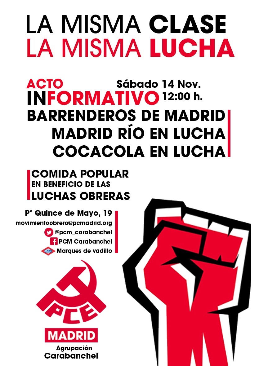 14 Noviembre Una sóla Clase Una sóla Lucha