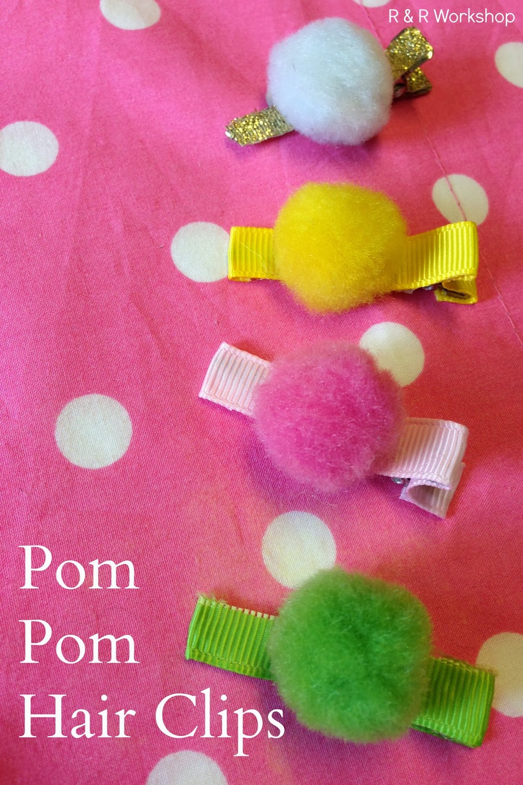 DIY Pom Pom Hair Clips from R&R - The Cards