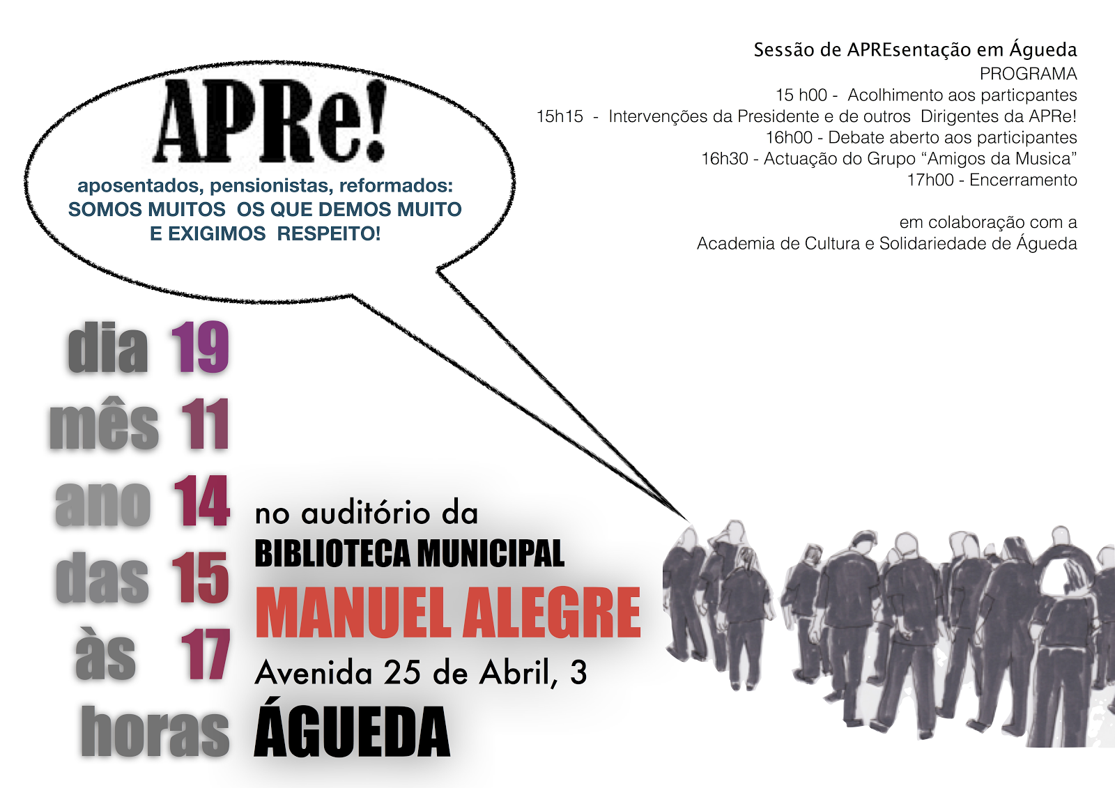 Águeda, reunião de divulgação APRe!