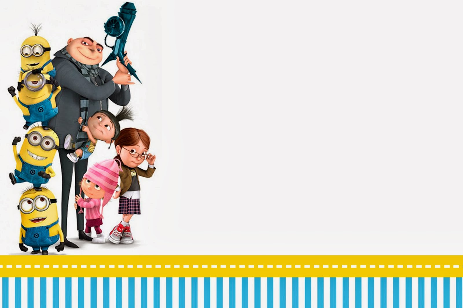 Despicable Me: Invitations and Party Free Printables. - Oh My In Minion Card Template