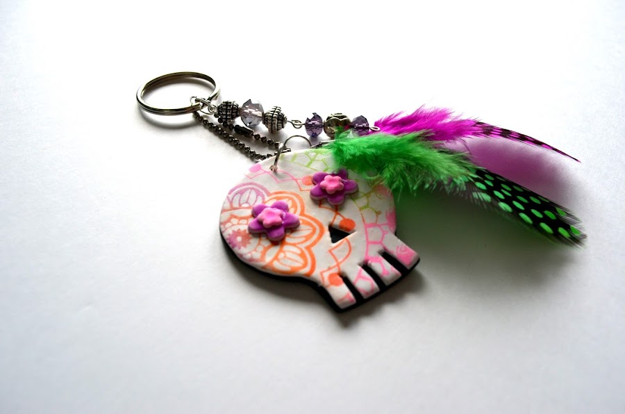 calavera mexicana en arcilla polimérica