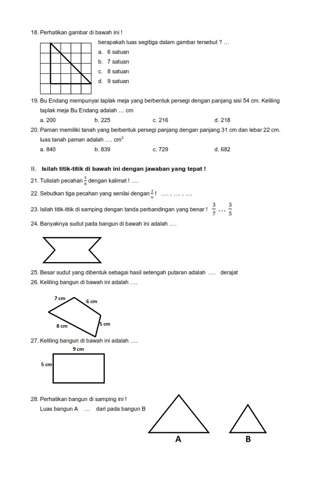 KOMIK &amp; KOMPUTER INFORMASI Contoh Soal Matematika UTS