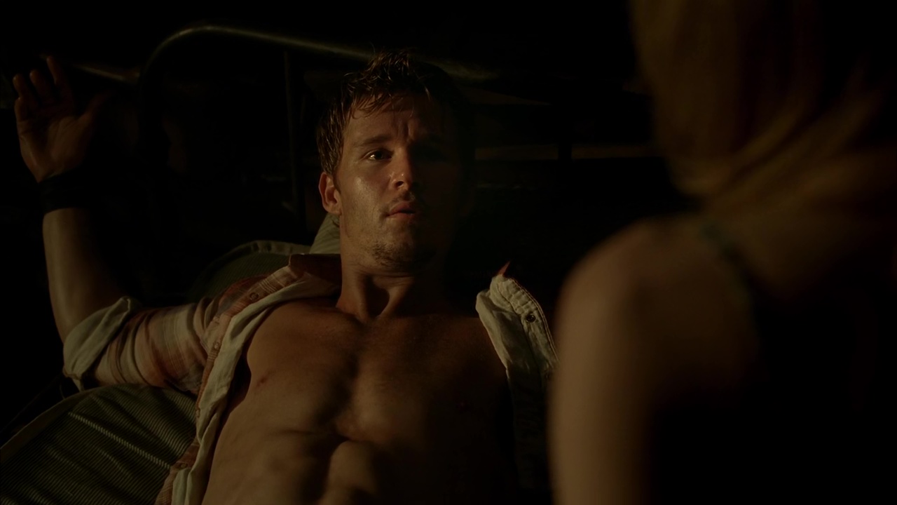 Ryan Kwanten shirtless in True Blood 4-02 "You Smell Like Dinner"...