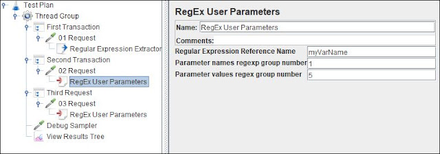 JMeter - RegEx User Parameters