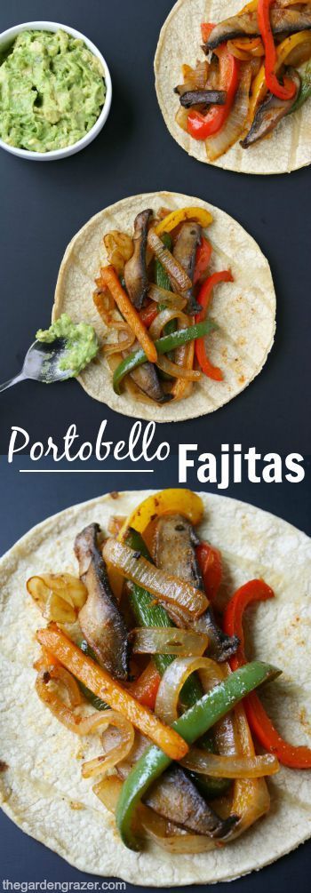 Quick and easy Portobello Fajitas make a flavorful, satisfying weeknight meal! Personalize them with your own favorite toppings! (Vegan, gluten-free)