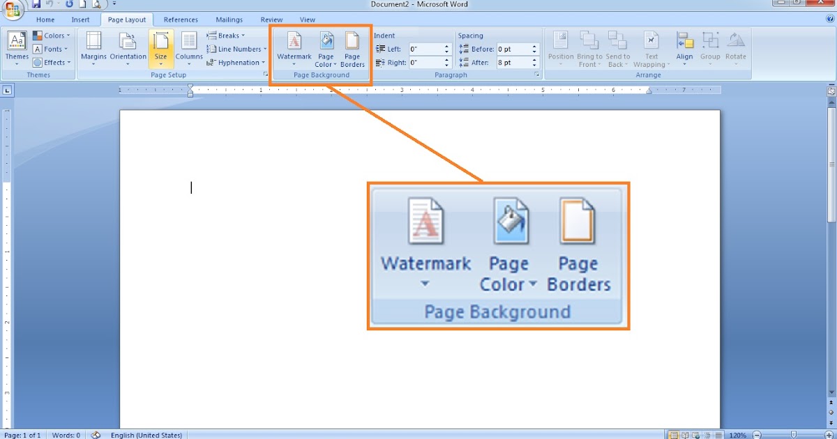 Cara membuat background halaman di Microsoft Word 2007