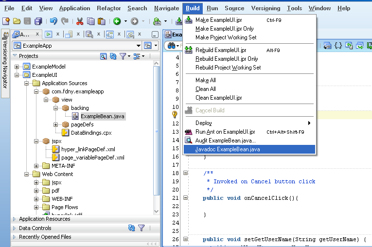 You Imagine We Build!! create javadoc in JDeveloper